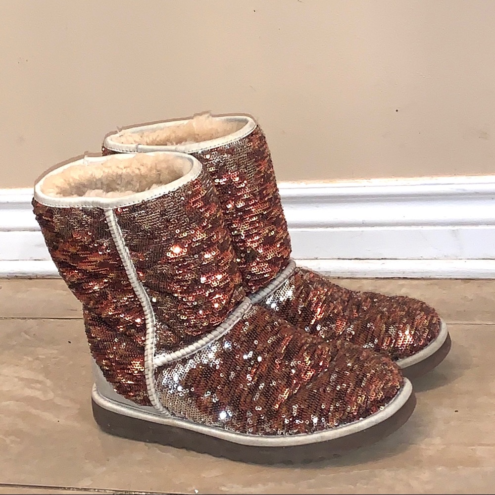 UGG boots size 9 gold sequins